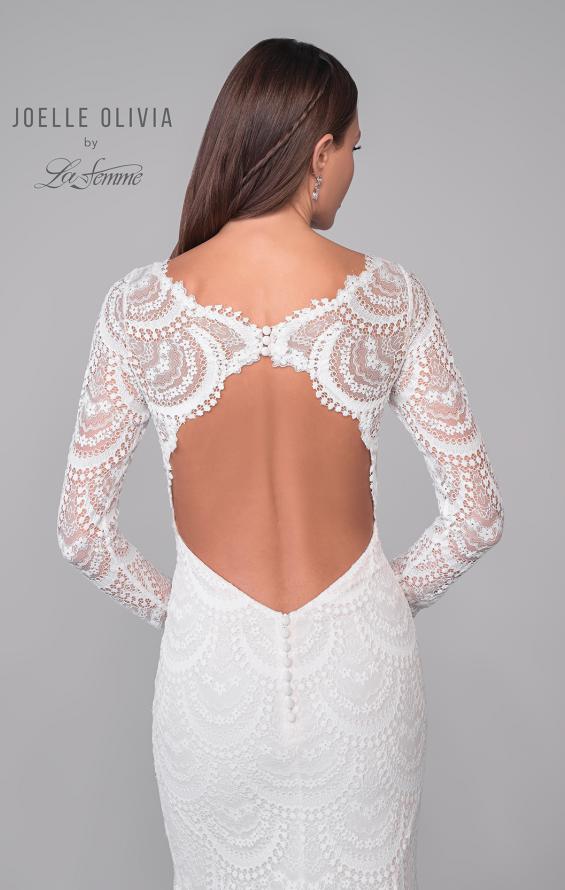 Picture of: Lace Gown with Plunge Neck and Beautiful Lace Sleeves with Scallop Details in WIINI, Style: J2159, Detail Picture 8