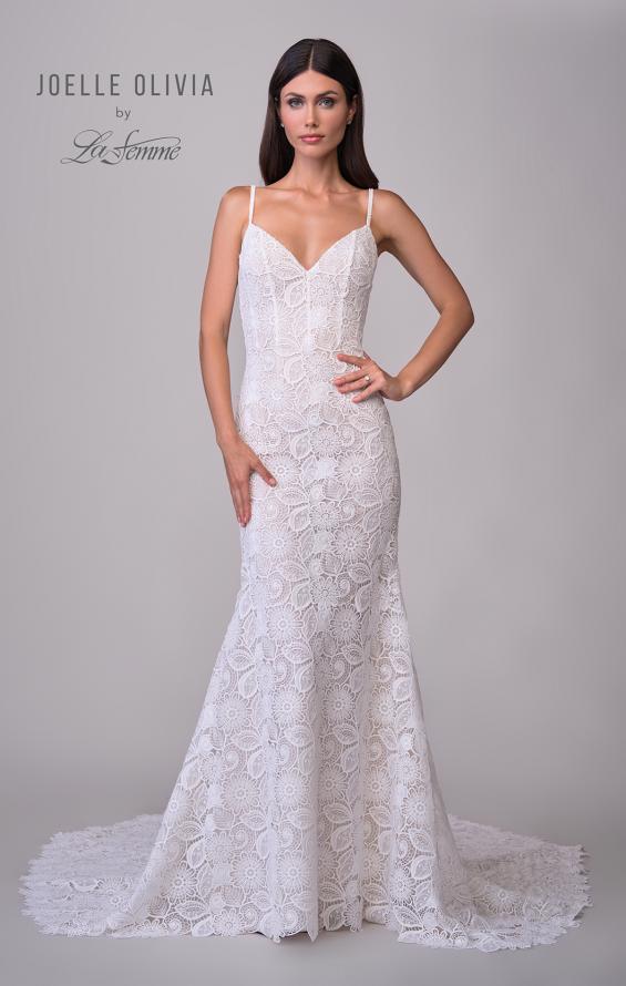 Picture of: Wedding Dress with Gorgeous Lace Pattern and V Neckline in WIINI, Style: J2227, Detail Picture 8