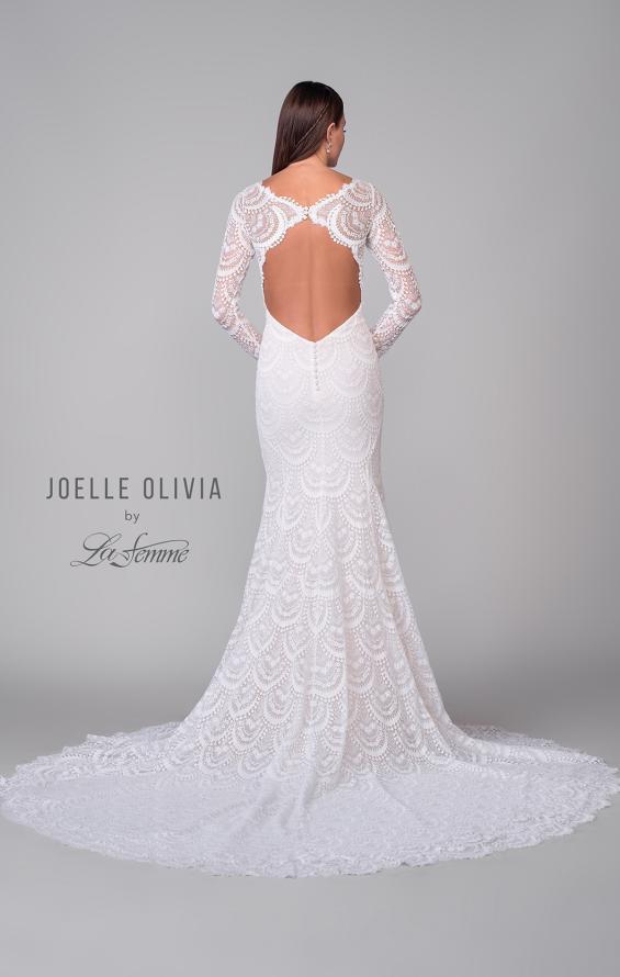Picture of: Lace Gown with Plunge Neck and Beautiful Lace Sleeves with Scallop Details in WIINI, Style: J2159, Detail Picture 6