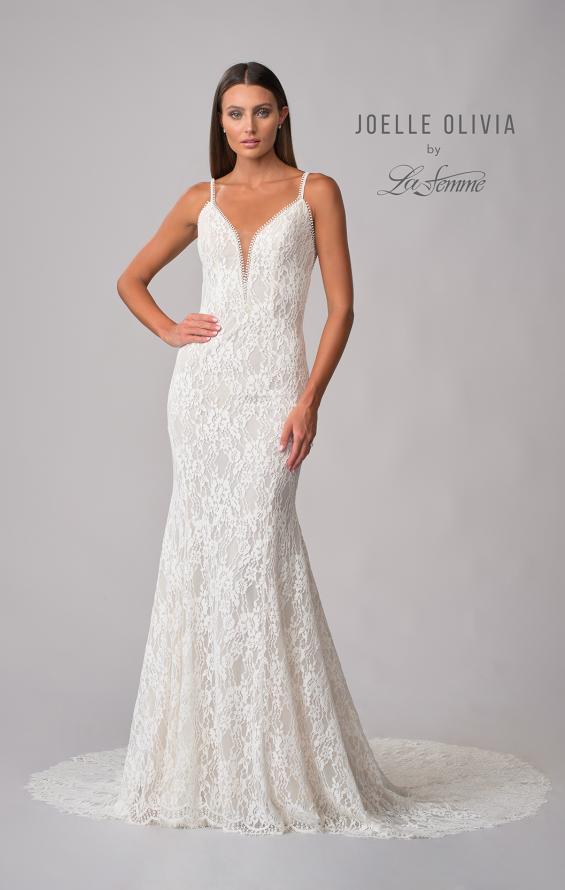 Picture of: Gorgeous Lace Gown with Scallop Detailing and Low Back in WLII, Style: J2090, Detail Picture 7
