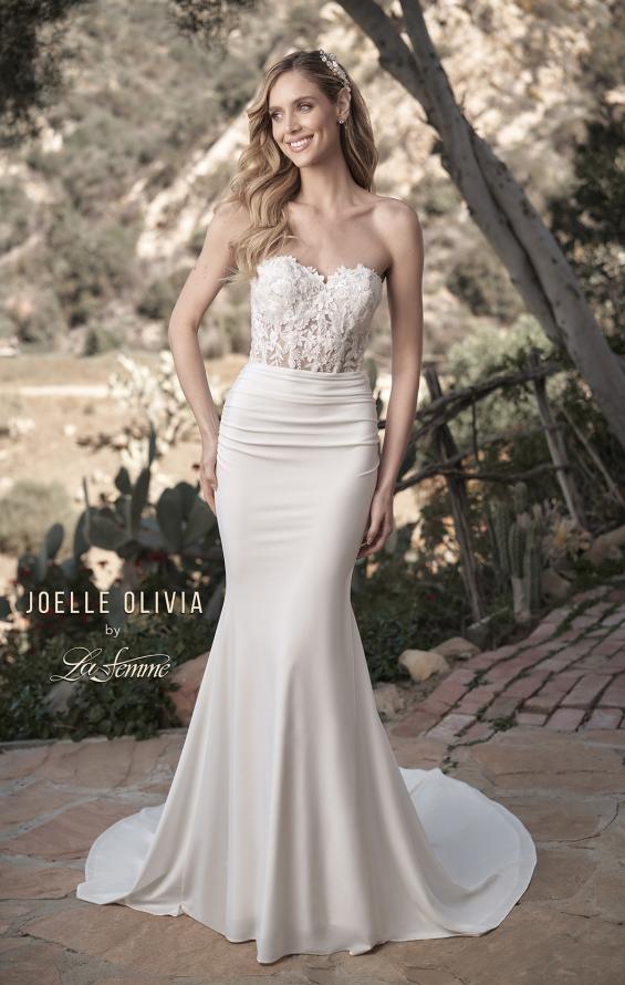 Picture of: Sweetheart Lace Bodice Gown with Ruched Skirt in ivory, Style: J2082, Main Picture