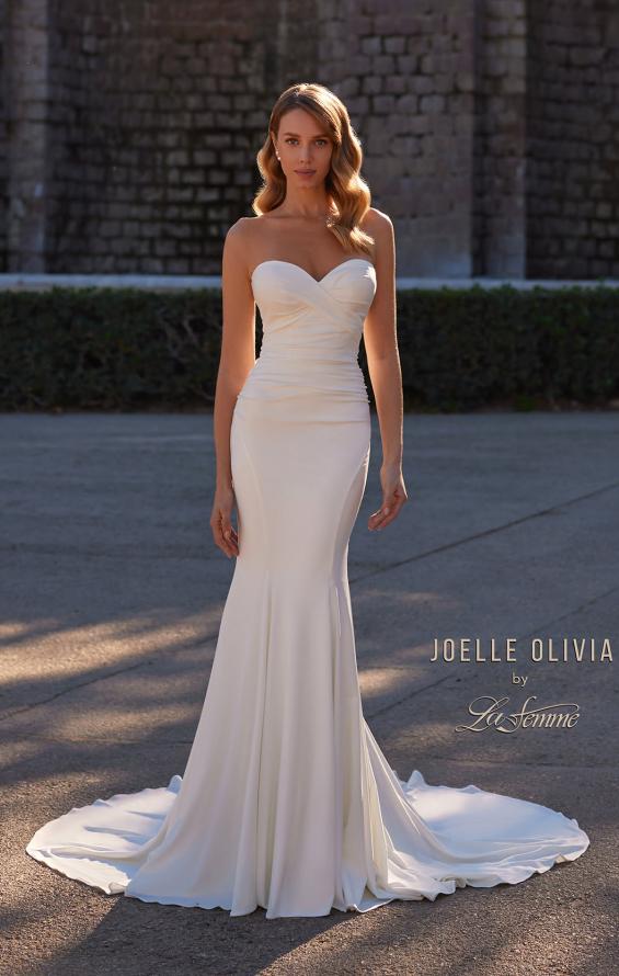 Picture of: Simply Stunning Strapless Luxe Jersey Gown with Sweetheart Top in ivory, Style: J2210, Main Picture