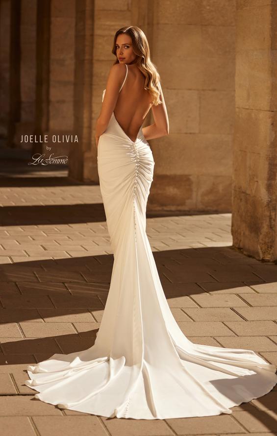 Picture of: Elegant Jersey Wedding Dress with Pearl Detail Neckline in ivory, Style: J2280, Main Picture
