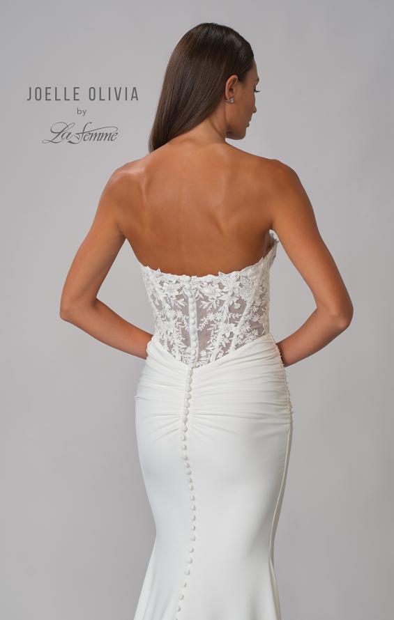 Picture of: Sweetheart Lace Bodice Gown with Ruched Skirt in ivory, Style: J2082, Detail Picture 8
