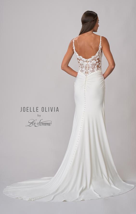 Picture of: Wrap Style Luxe Knot Dress with Sheer Lace Back in ivory, Style: J2103, Detail Picture 8