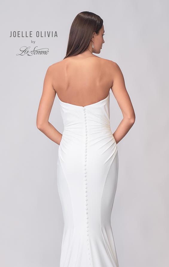 Picture of: Strapless Chic Luxe Jersey Gown with Ruching on the Bodice in ivory, Style: J2107, Detail Picture 8