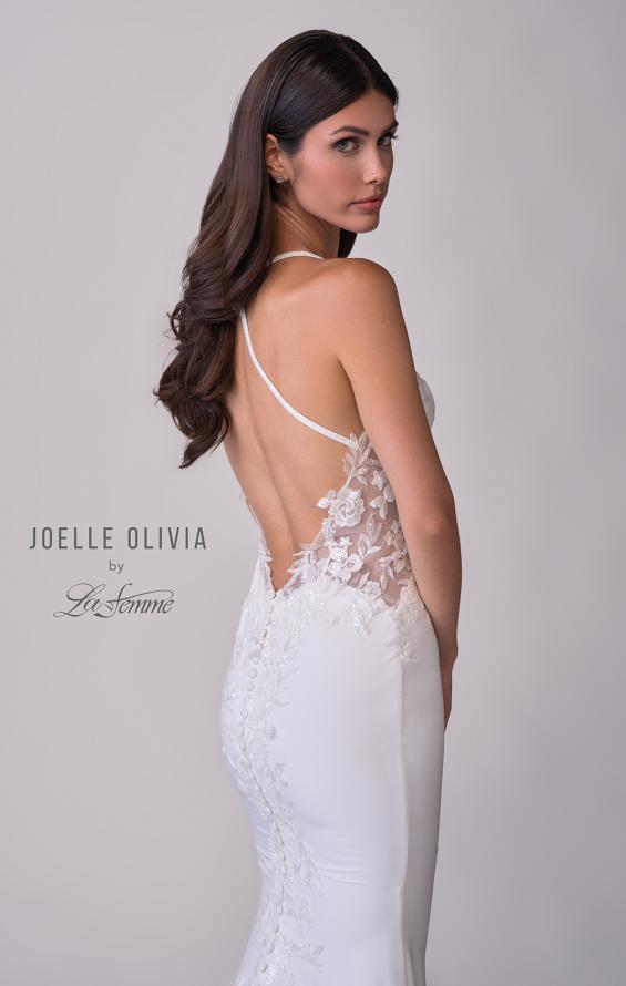 Picture of: Beautiful Luxe Jersey and Lace gown with Illusion Sides and Low Back in ivory, Style: J2165, Detail Picture 8