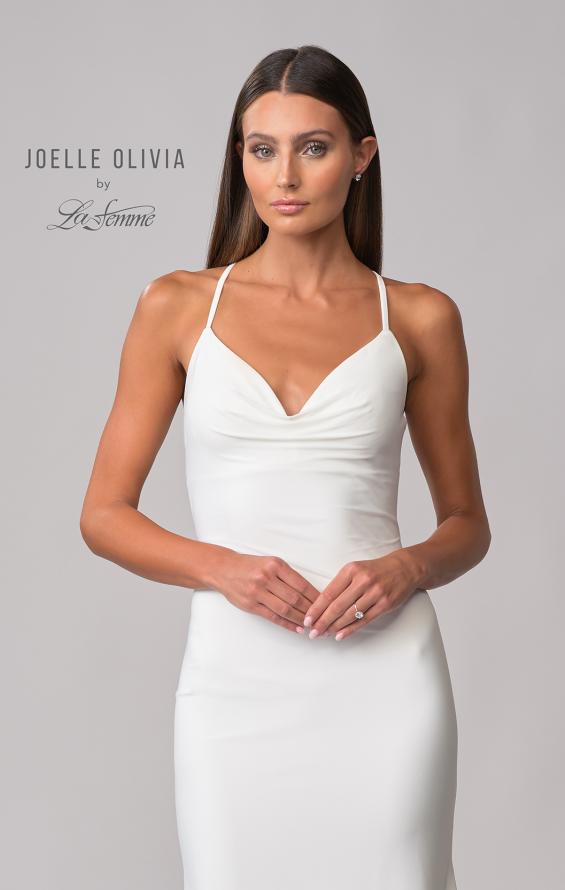 Picture of: Chic Luxe Knit Dress with Draped Neckline in ivory, Style: J2077, Detail Picture 9