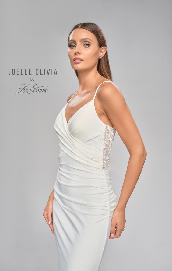 Picture of: Criss Cross Bodice Gown with Illusion Lace Back in ivory, Style: J2047, Detail Picture 10