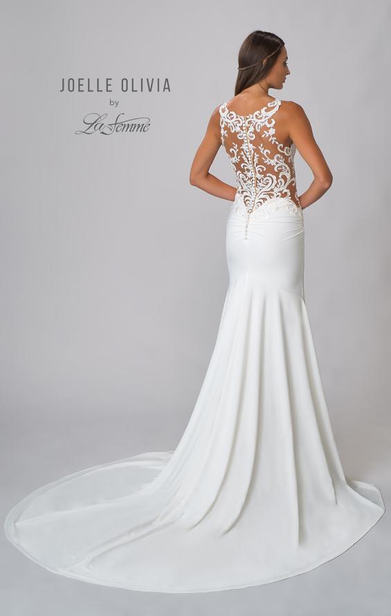 Picture of: Wedding Gown with Ornate Lace Top and Illusion Back in ivory, Style: J2101, Detail Picture 10