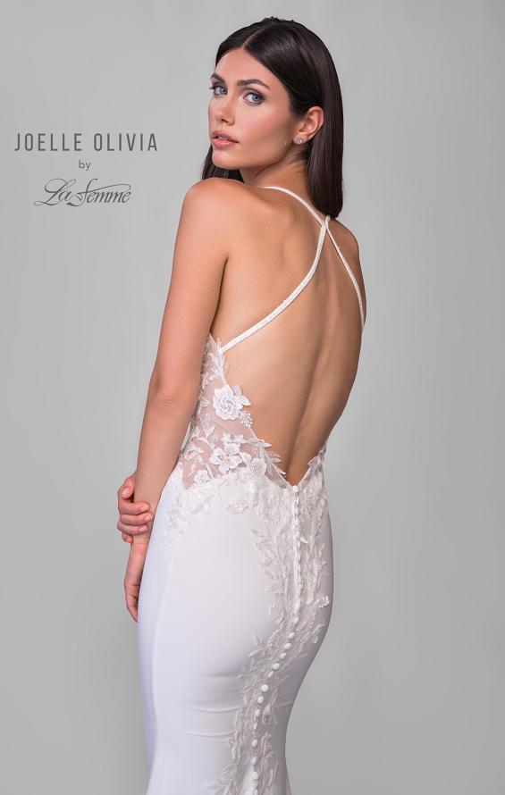 Picture of: Beautiful Luxe Jersey and Lace gown with Illusion Sides and Low Back in ivory, Style: J2165, Detail Picture 10