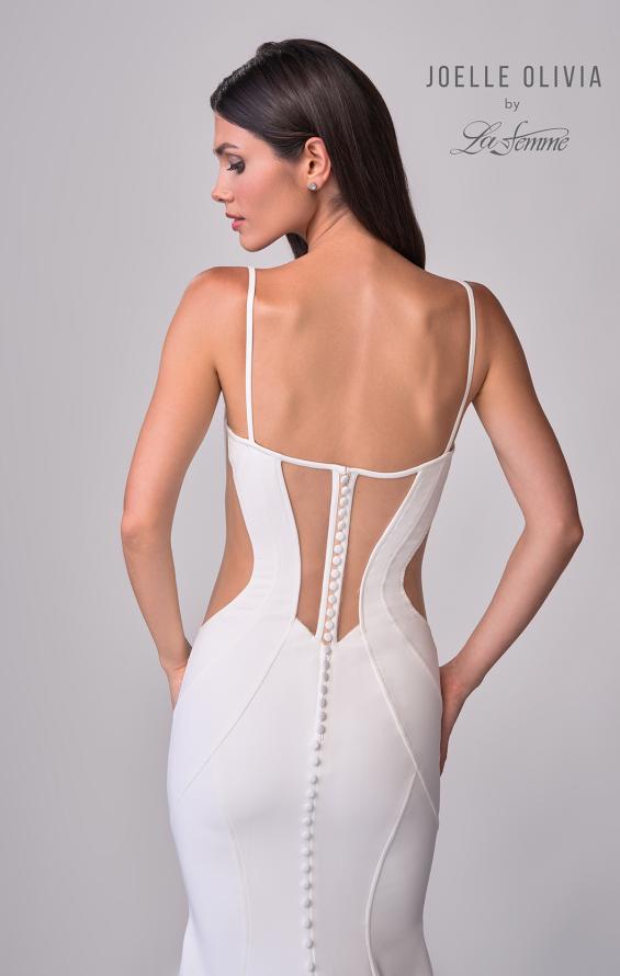 Picture of: Stunning Crepe Jersey Gown with Unique Back Detail and Bustier Top in ivory, Style: J2225, Detail Picture 10