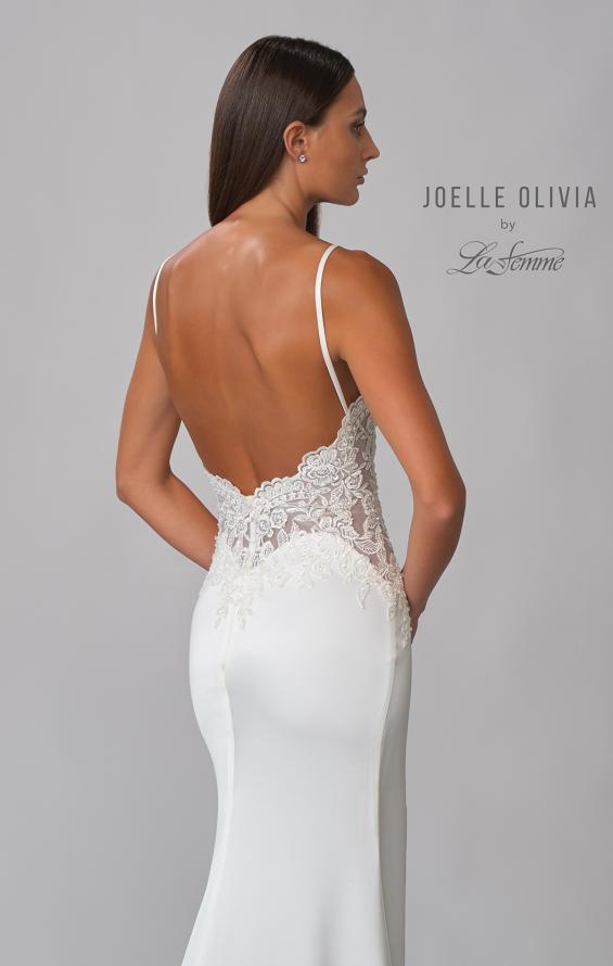 Picture of: Silk Gown with Illusion Lace Bodice and Slit in ivory, Style: J2024, Detail Picture 11