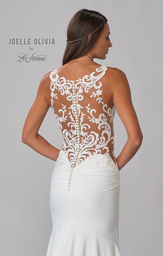 Picture of: Wedding Gown with Ornate Lace Top and Illusion Back in ivory, Style: J2101, Detail Picture 13