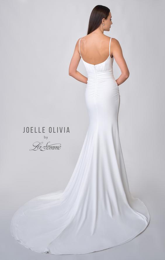 Picture of: Ruched Long Wedding Gown in Luxe Knit Jersey in ivory, Style: J2038, Detail Picture 4