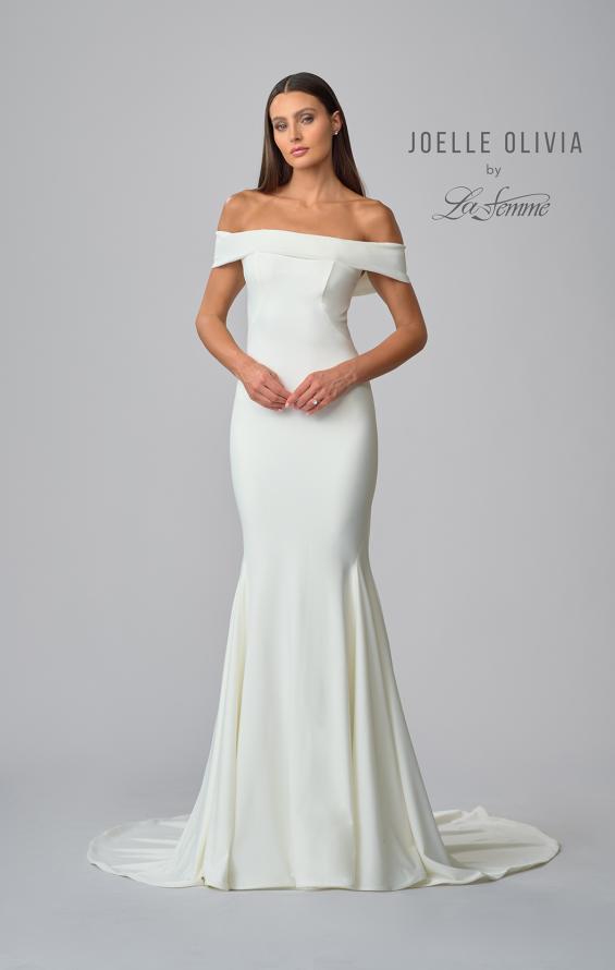 Picture of: Elegant Off the Shoulder Gown with Train in ivory, Style: J2016, Detail Picture 5