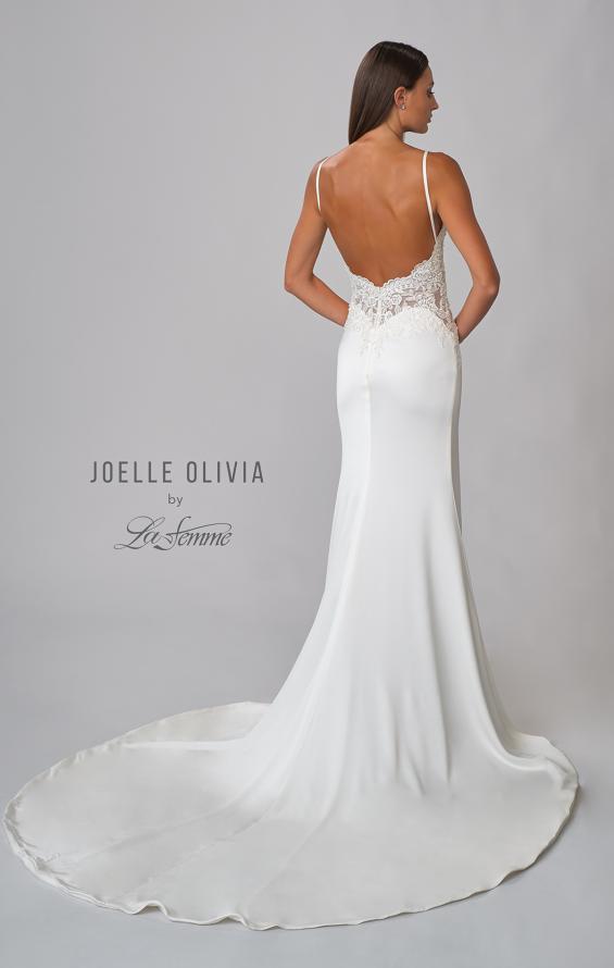 Picture of: Silk Gown with Illusion Lace Bodice and Slit in ivory, Style: J2024, Detail Picture 5