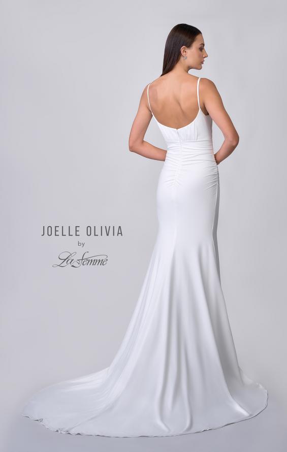 Picture of: Ruched Long Wedding Gown in Luxe Knit Jersey in ivory, Style: J2038, Detail Picture 5