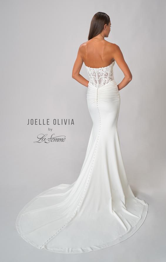 Picture of: Sweetheart Lace Bodice Gown with Ruched Skirt in ivory, Style: J2082, Detail Picture 5