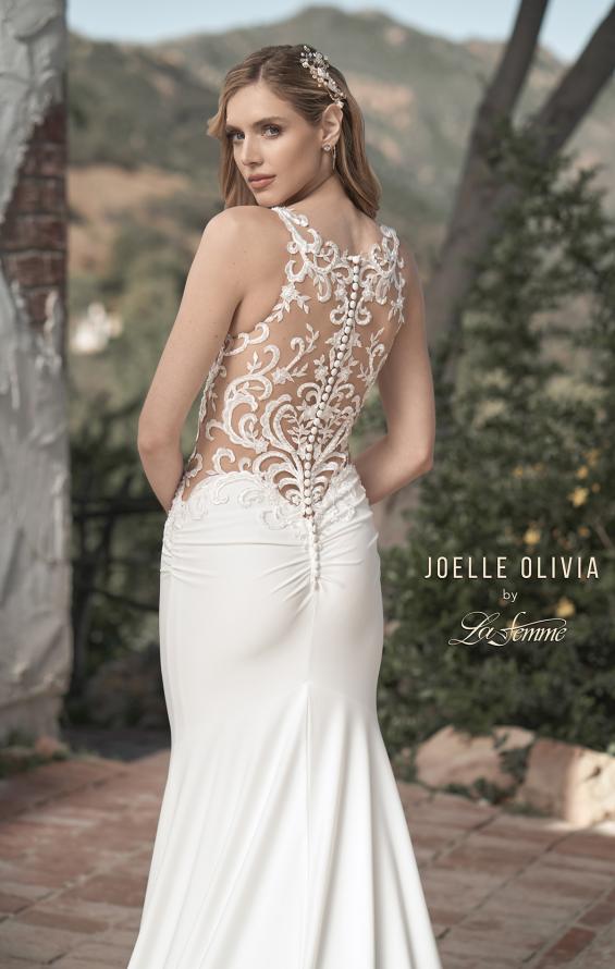 Picture of: Wedding Gown with Ornate Lace Top and Illusion Back in ivory, Style: J2101, Detail Picture 5