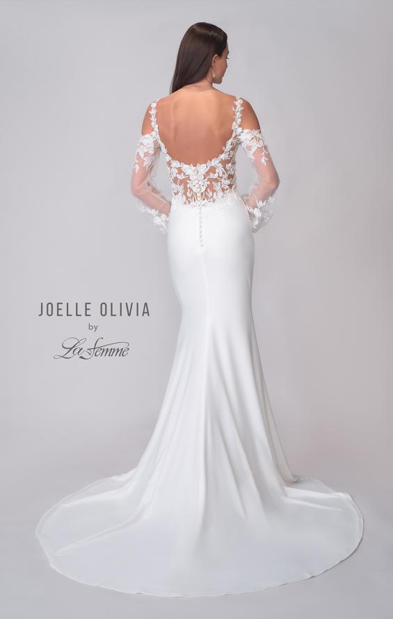 Picture of: Unique Jersey Wedding Gown with Balloon Sleeves and Cold Shoulder in ivory, Style: J2152, Detail Picture 5