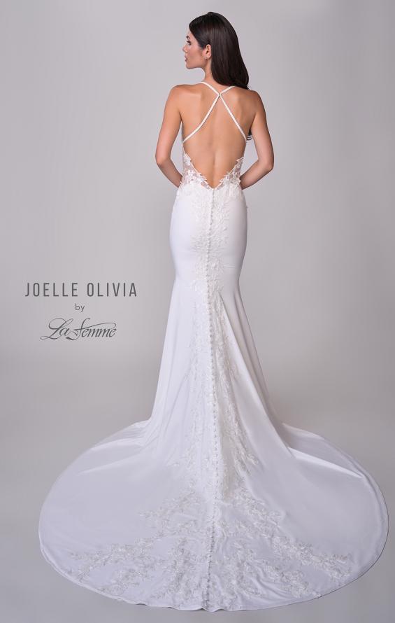 Picture of: Beautiful Luxe Jersey and Lace gown with Illusion Sides and Low Back in ivory, Style: J2165, Detail Picture 5