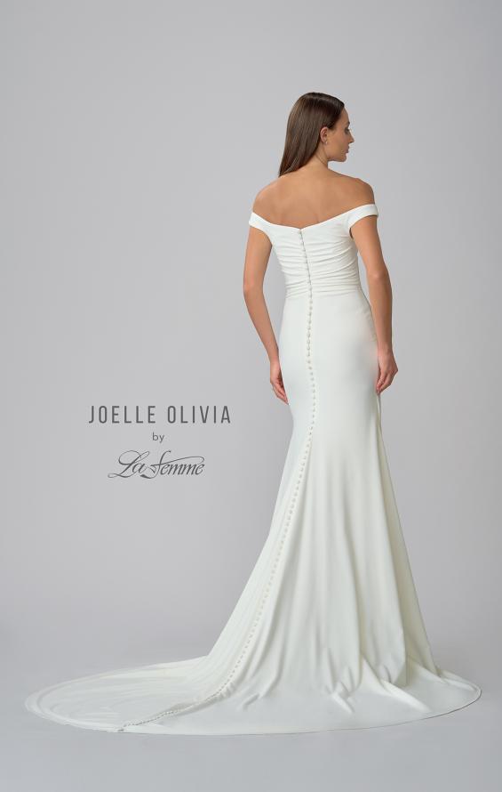 Picture of: Off the Shoulder Wedding Dress with Ruching and Slit in ivory, Style: J2004, Detail Picture 6