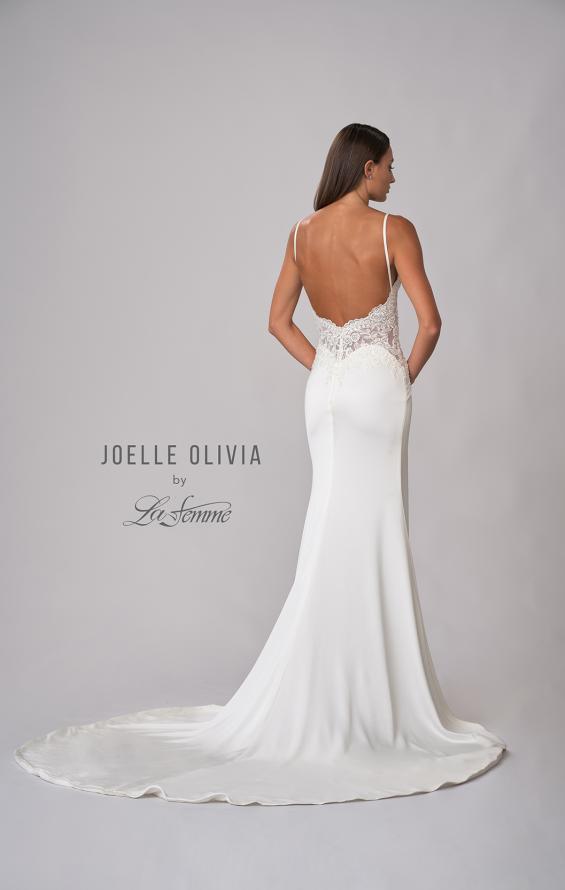 Picture of: Silk Gown with Illusion Lace Bodice and Slit in ivory, Style: J2024, Detail Picture 6
