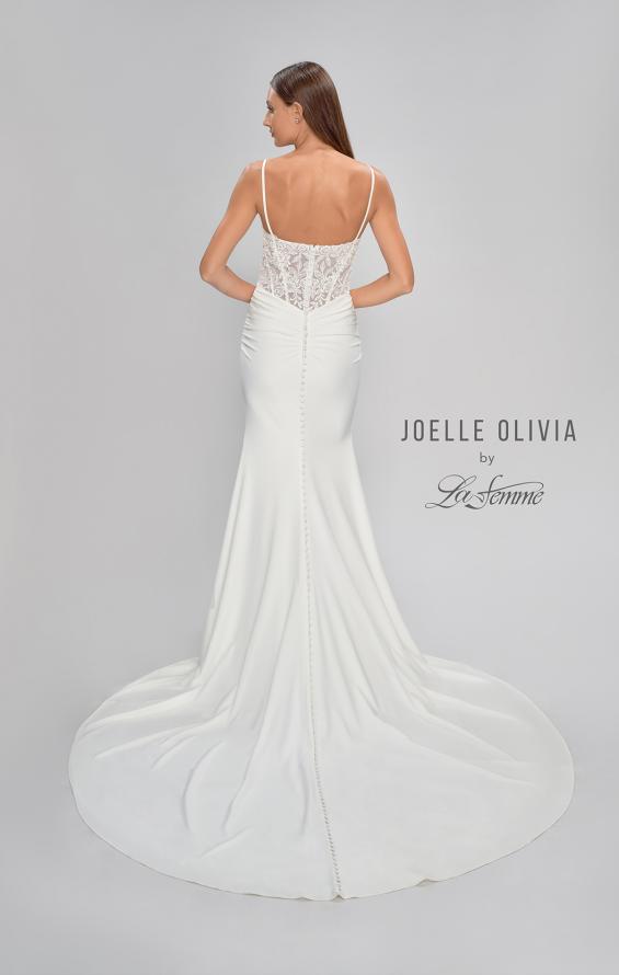 Picture of: Criss Cross Bodice Gown with Illusion Lace Back in ivory, Style: J2047, Detail Picture 6