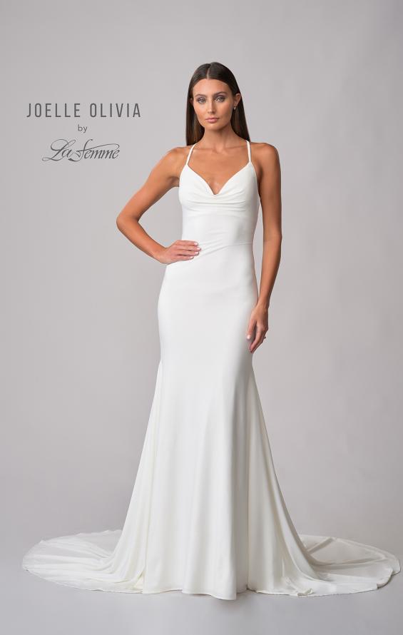 Picture of: Chic Luxe Knit Dress with Draped Neckline in ivory, Style: J2077, Detail Picture 6