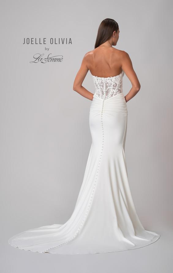 Picture of: Sweetheart Lace Bodice Gown with Ruched Skirt in ivory, Style: J2082, Detail Picture 6
