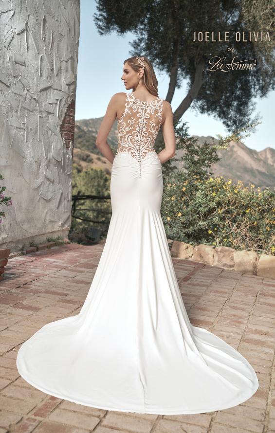 Picture of: Wedding Gown with Ornate Lace Top and Illusion Back in ivory, Style: J2101, Detail Picture 6