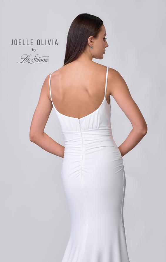 Picture of: Ruched Long Wedding Gown in Luxe Knit Jersey in ivory, Style: J2038, Detail Picture 7