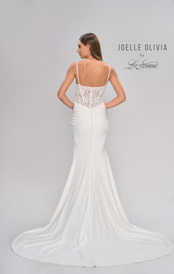 Picture of: Criss Cross Bodice Gown with Illusion Lace Back in ivory, Style: J2047, Detail Picture 7