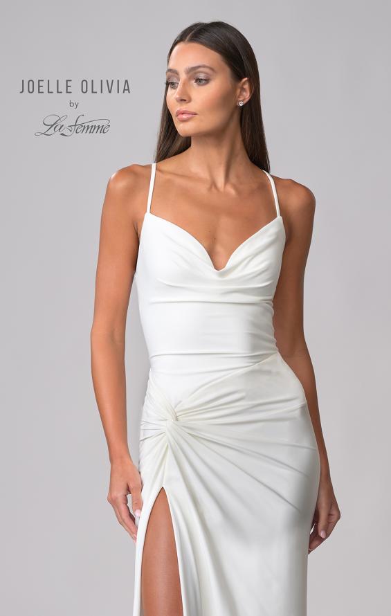 Picture of: Wedding Dress with Knot Detail and Draped Neckline in ivory, Style: J2099, Detail Picture 7