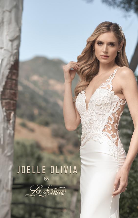 Picture of: Wedding Gown with Ornate Lace Top and Illusion Back in ivory, Style: J2101, Detail Picture 7, Landscape