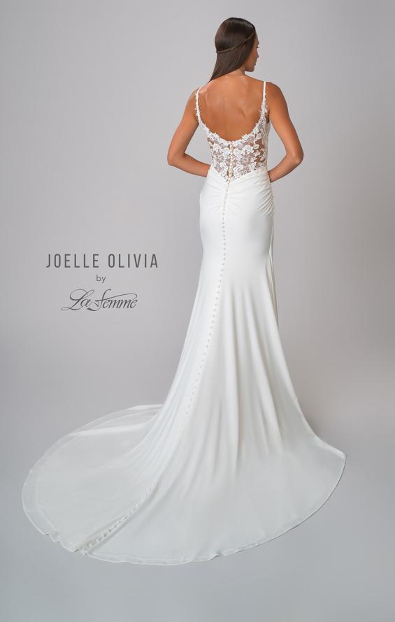 Picture of: Wrap Style Luxe Knot Dress with Sheer Lace Back in ivory, Style: J2103, Detail Picture 7