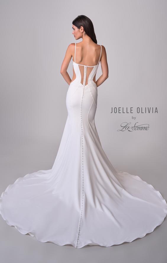 Picture of: Stunning Crepe Jersey Gown with Unique Back Detail and Bustier Top in ivory, Style: J2225, Detail Picture 7