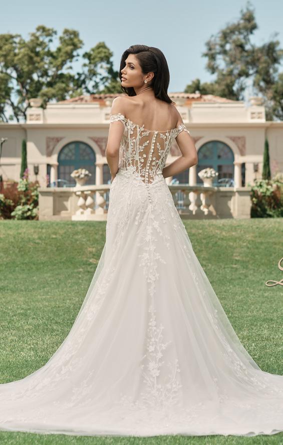 Picture of: Off the Shoulder A-Line Lace Detail Gown with Illusion Back in IBII, Style: B1193, Detail Picture 8, Landscape