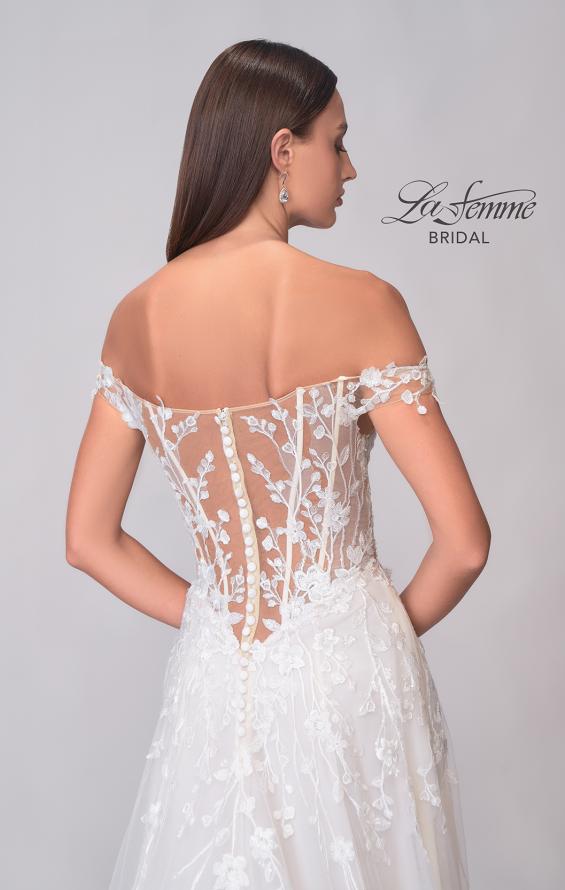 Picture of: Off the Shoulder A-Line Lace Detail Gown with Illusion Back in IBII, Style: B1193, Detail Picture 13