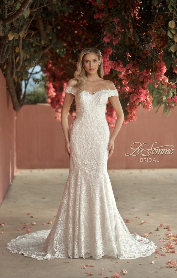 Picture of: Gorgeous Lace Off the Shoulder Mermaid Wedding Gown in III, Style: B1043, Main Picture