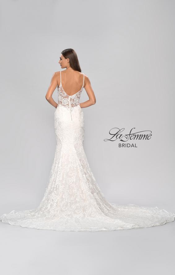 Picture of: Stunning Lace Fitted Gown with Sheer Back in III, Style: B1052, Detail Picture 13