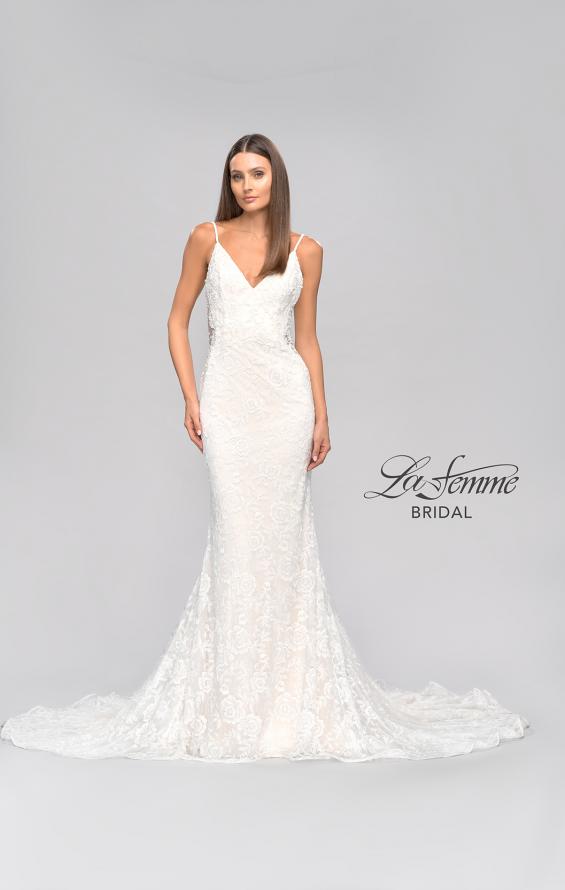 Picture of: Stunning Lace Fitted Gown with Sheer Back in III, Style: B1052, Detail Picture 15