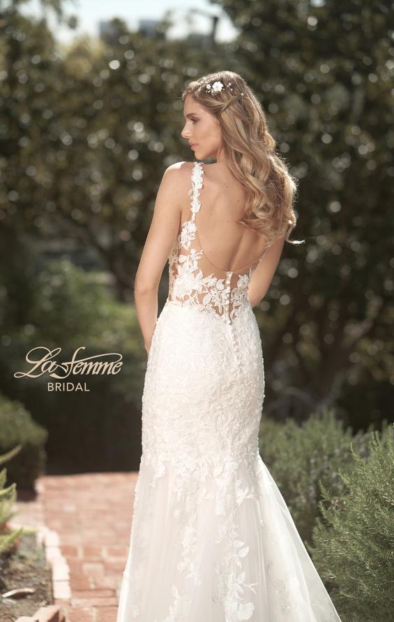Picture of: Illusion Lace Back Wedding Gown with Trumpet Skirt in IIII, Style: B1034, Detail Picture 2