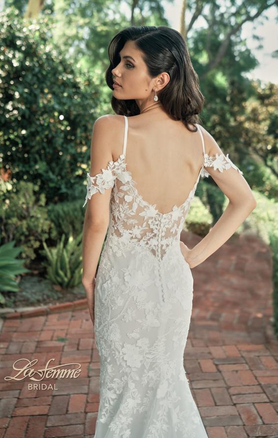 Picture of: Lace Trumpet Wedding Dress with Off the Shoulder Straps in IIII, Style: B1240, Detail Picture 2