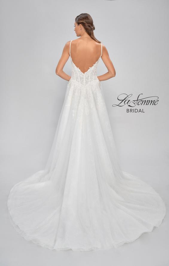 Picture of: A-Line Wedding Dress with Slit and Illusion Bodice in IIII, Style: B1011, Detail Picture 6