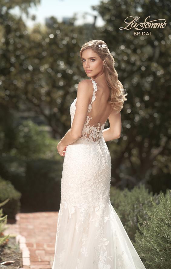 Picture of: Illusion Lace Back Wedding Gown with Trumpet Skirt in IIII, Style: B1034, Detail Picture 6