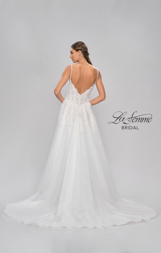 Picture of: A-Line Wedding Dress with Slit and Illusion Bodice in IIII, Style: B1011, Detail Picture 7