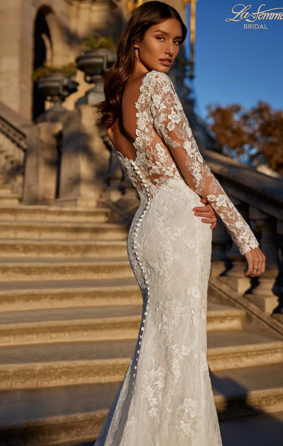 Picture of: Long Sleeve Wedding Dress with Beautiful Lace and Boning Detail in IIIII, Style: B1290, Detail Picture 1