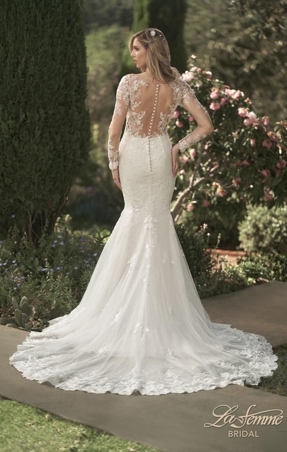 Picture of: Trumpet Gown with Elegant Lace and Scallop Detailing in IIIII, Style: B1163, Detail Picture 4